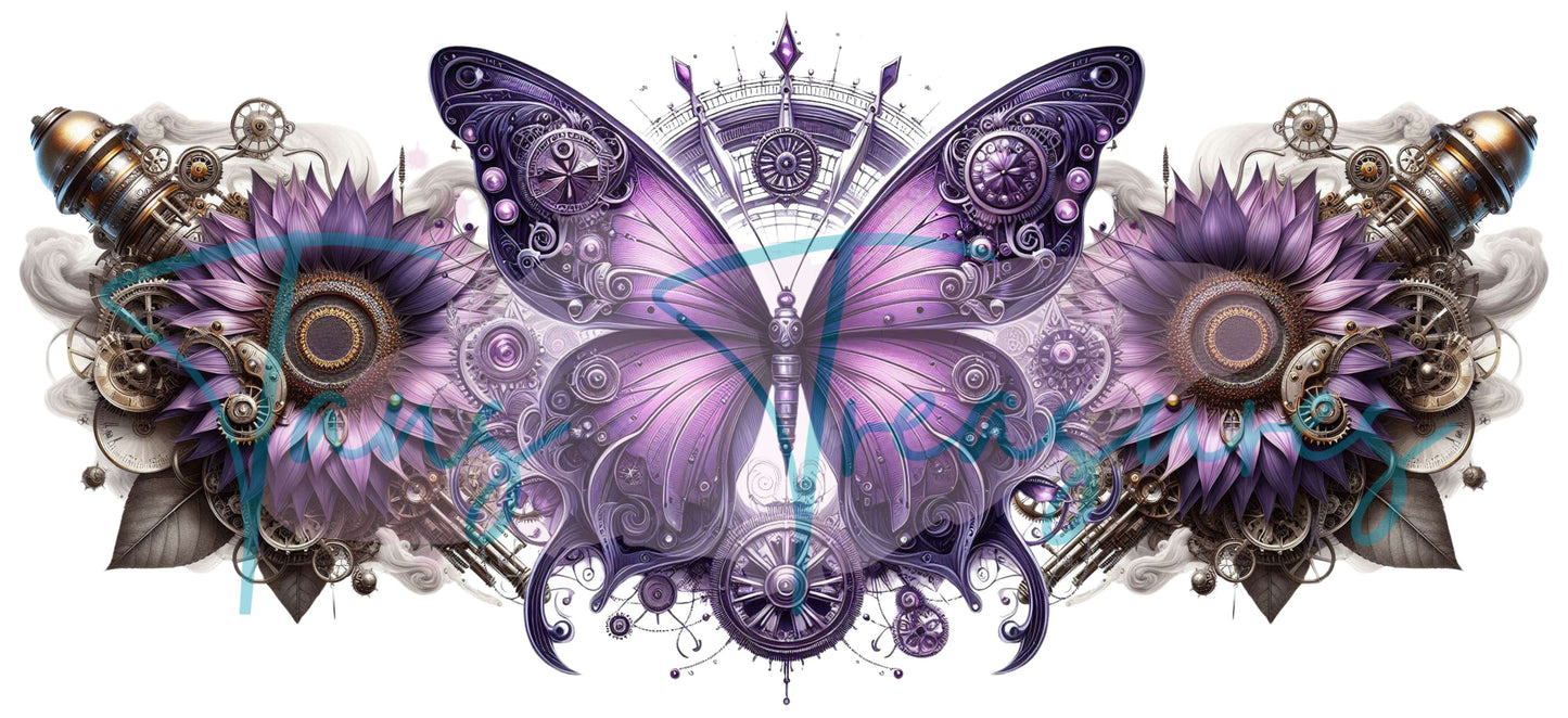 Purple steampunk butterfly