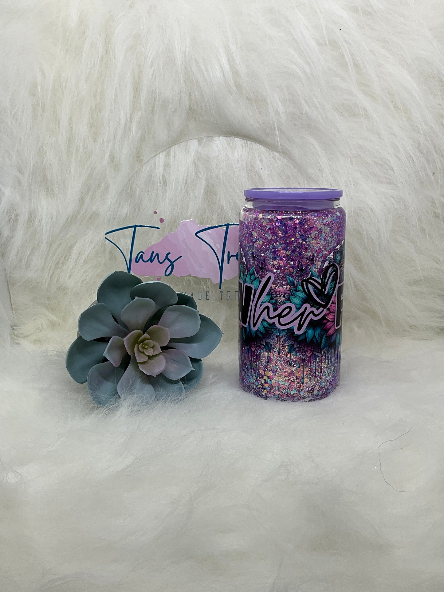 Powherful Glass SnowGlobe Libbey tumbler