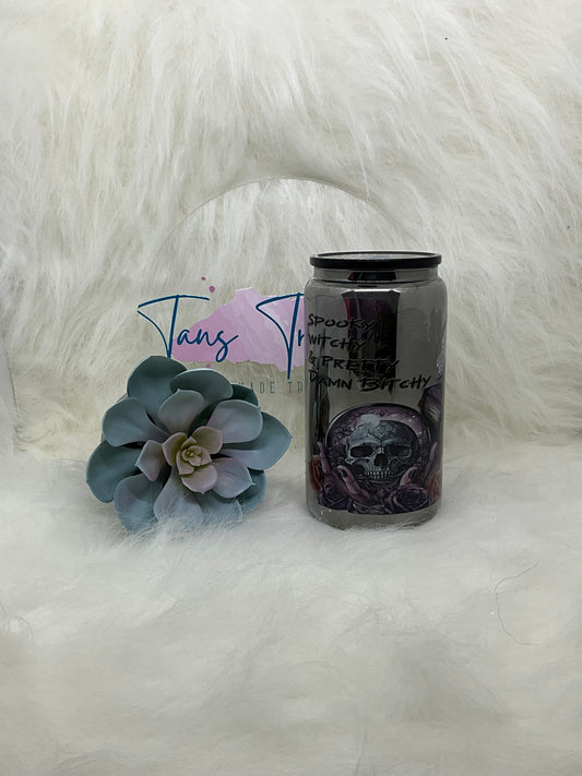 Spooky Witchy and B’y Glass Libby Tumbler