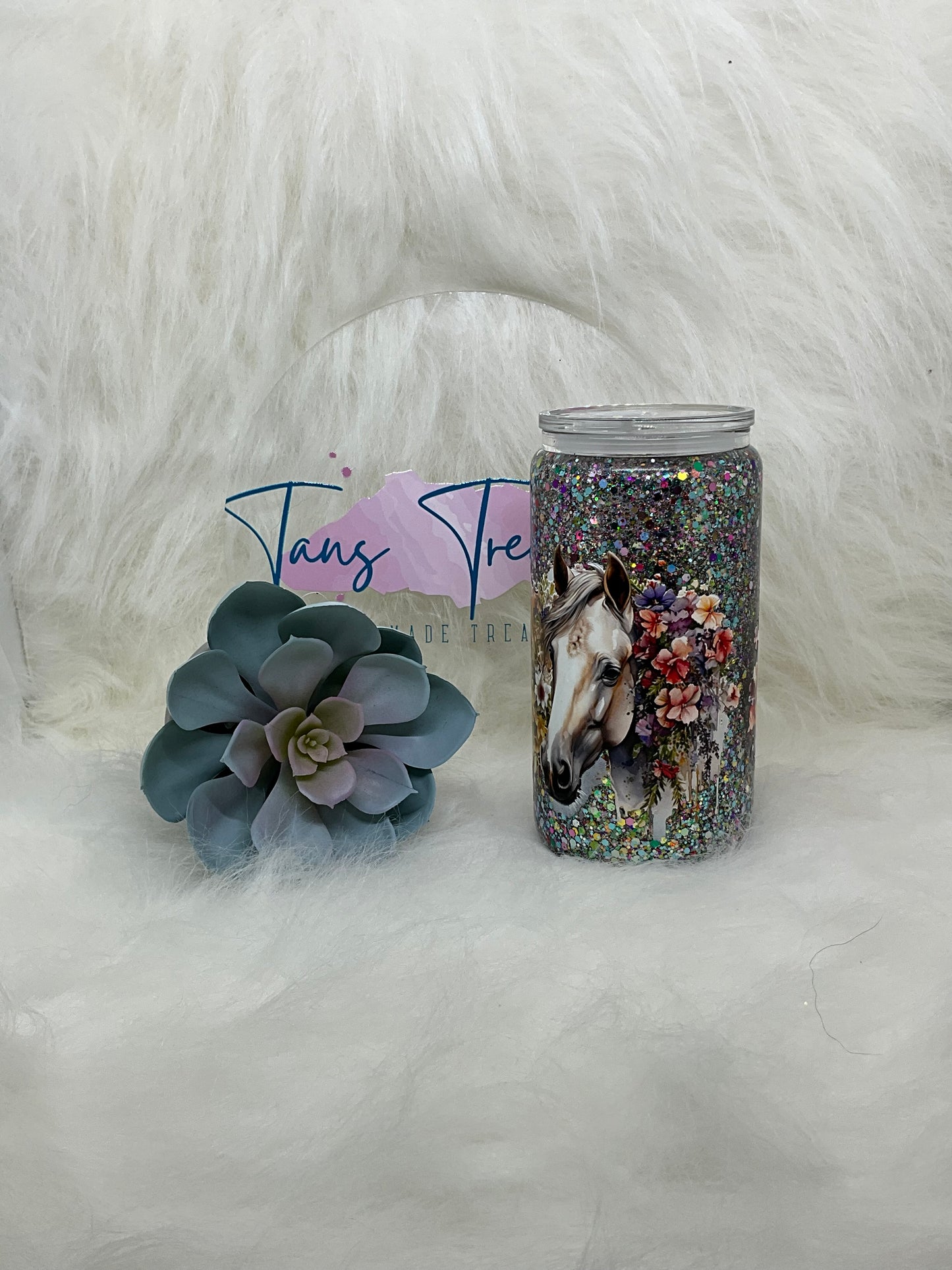3 Horses Glass Libbey Tumbler