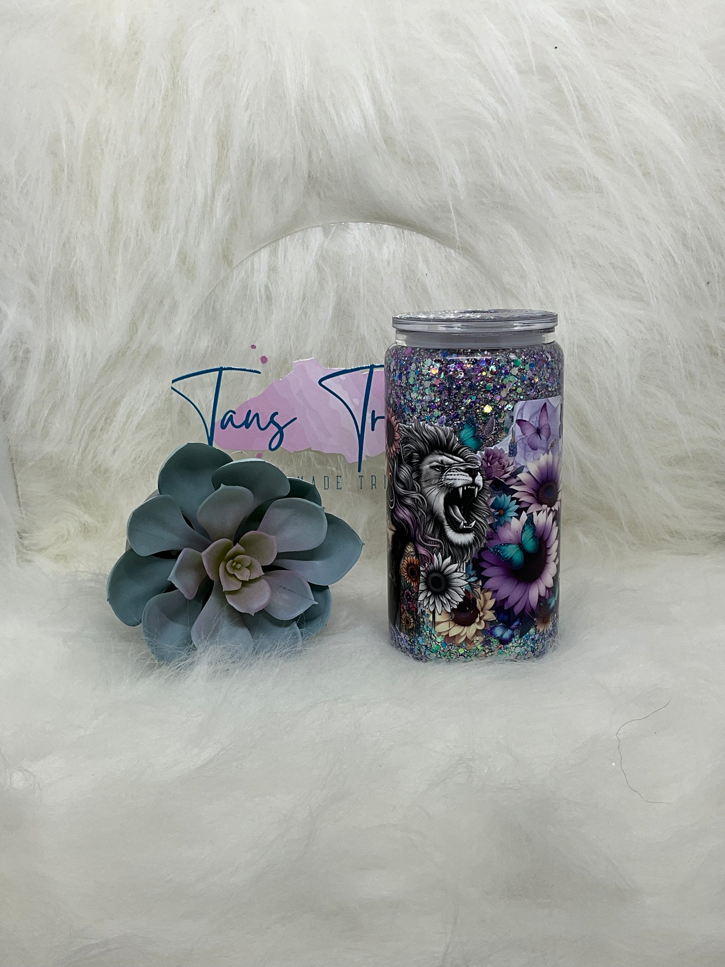 Tattooed Woman and Lion GlassTumbler
